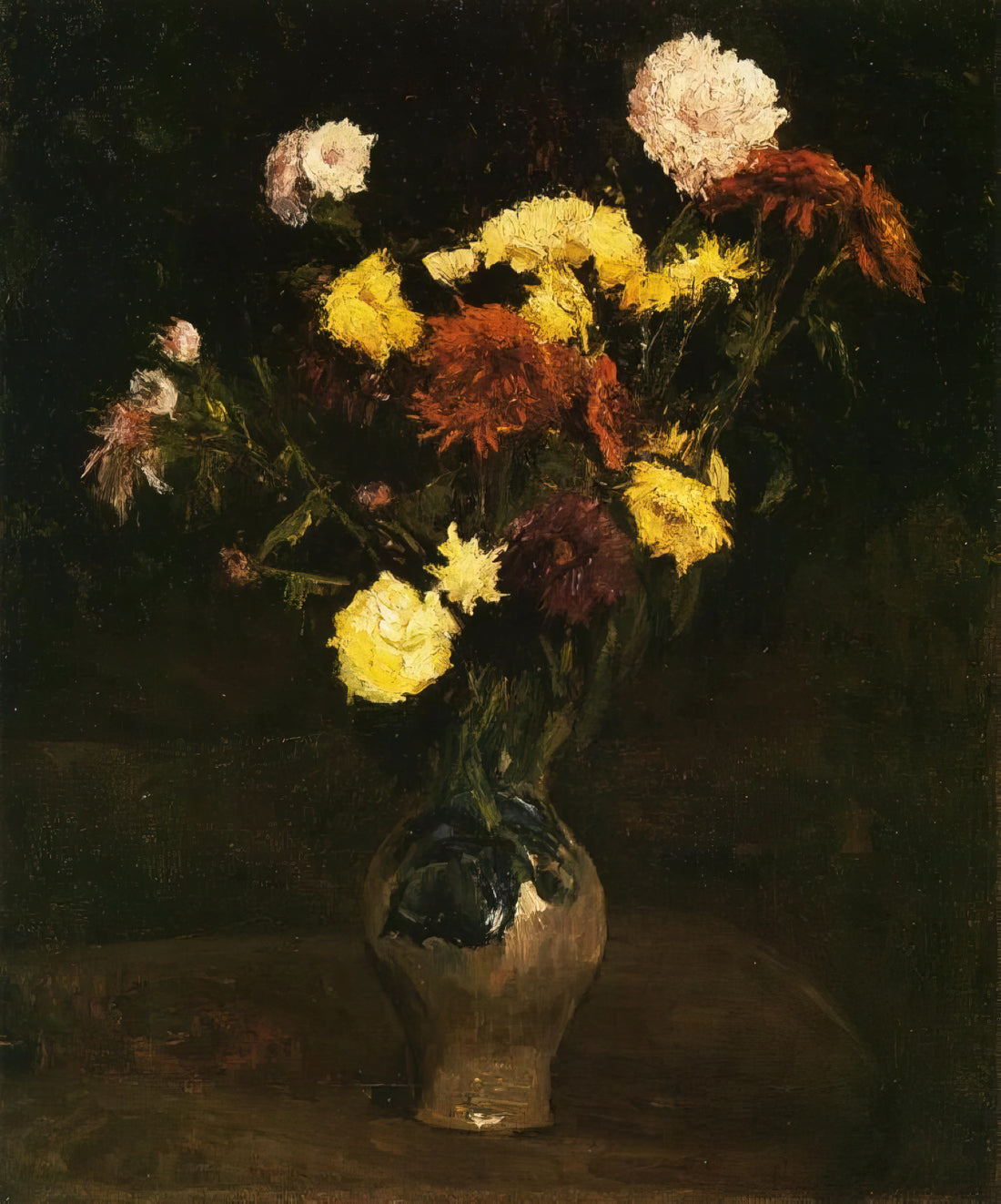 A Pair of Shoes by Vincent van Gogh: The Profound Still Life That Changed Modern Art - Basket of Carnations and Zinnias by Vincent van Gogh
