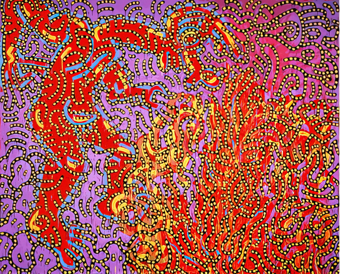 Absolute Keith Haring: The Pop Prophet's Enduring Legacy in Art and Culture - MOSES AND THE BURNING BUSH 1985 by Keith Haring