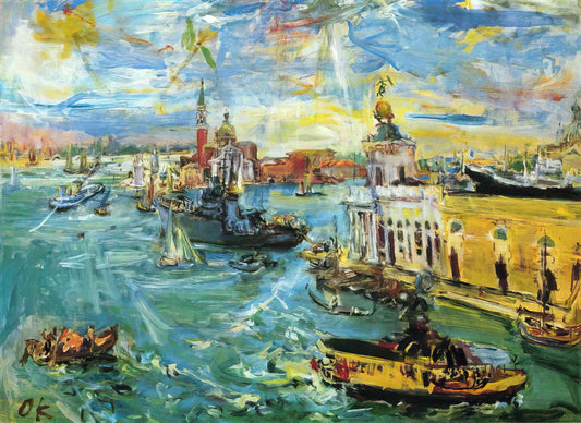 Agatha Christie and Oskar Kokoschka: An Unlikely Artistic Intersection - VENICE DOGANA 1948 by OSKAR KOKOSCHKA