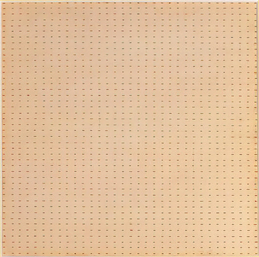 Agnes Martin Brushed Aluminum Print: A Minimalist Masterpiece for Modern Spaces - Untitled  White Flower  by Agnes Martin