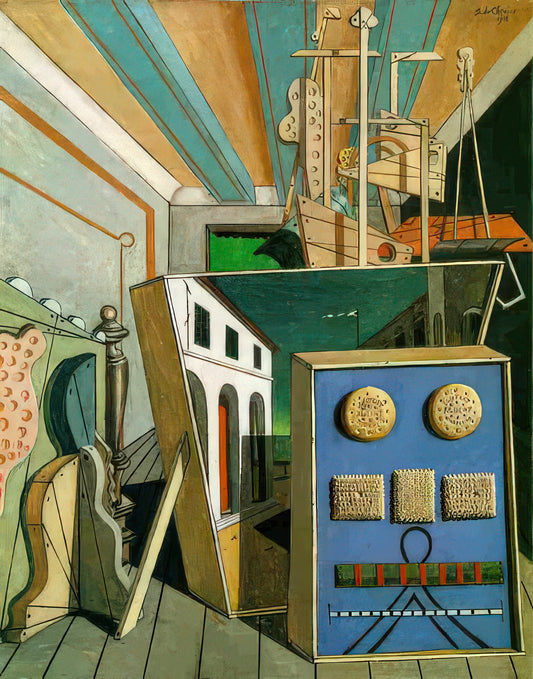 Alberto de Chirico: The Enigmatic Visionary Who Redefined Modern Art - METAPHYSICAL INTERIOR WITH BISCUITS 1916 by Giorgio de Chirico