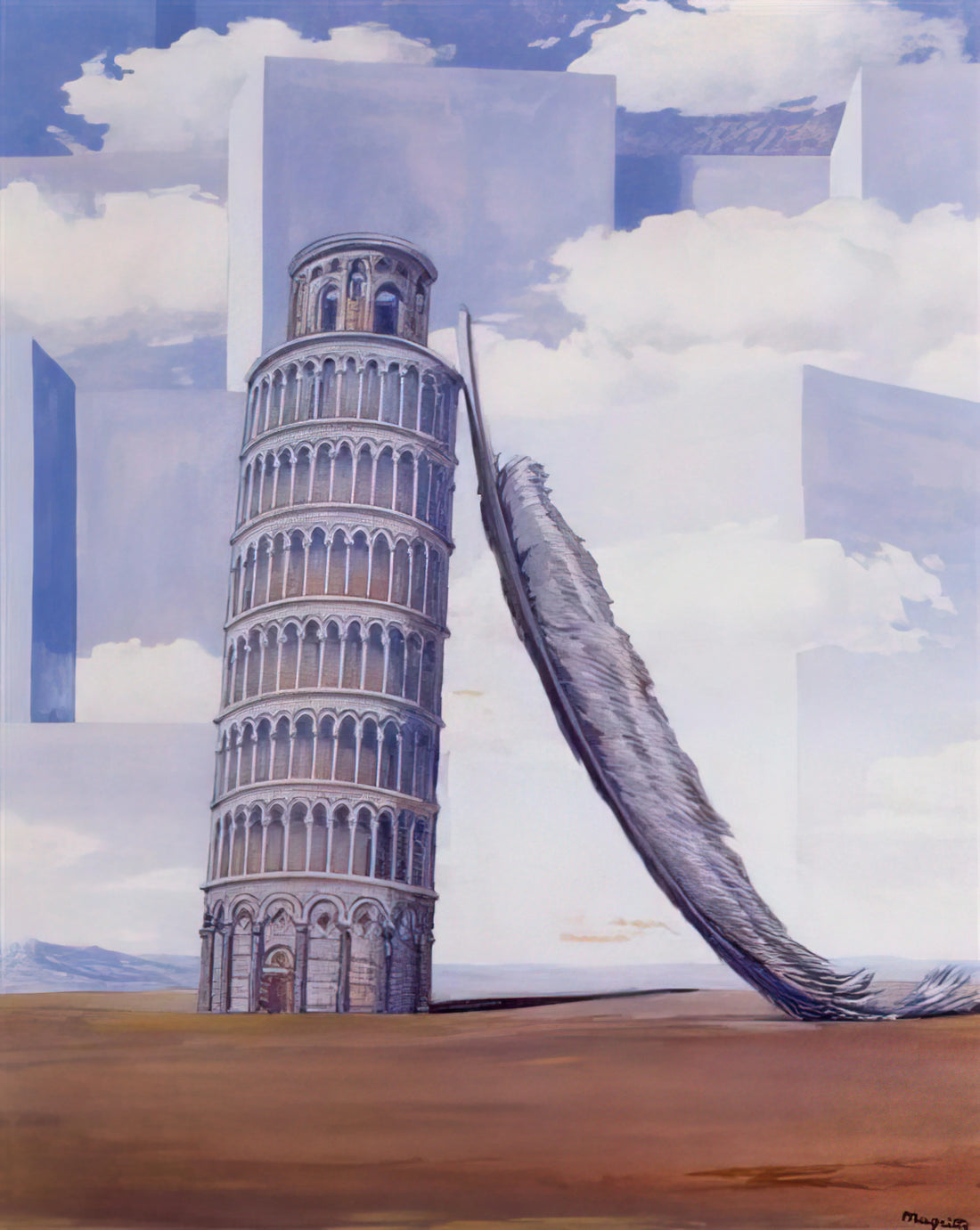 All René Magritte Paintings: A Curated Guide to the Surrealist Master's Iconic Works - MEMORY OF A JOURNEY 1955 by Rene Magritte