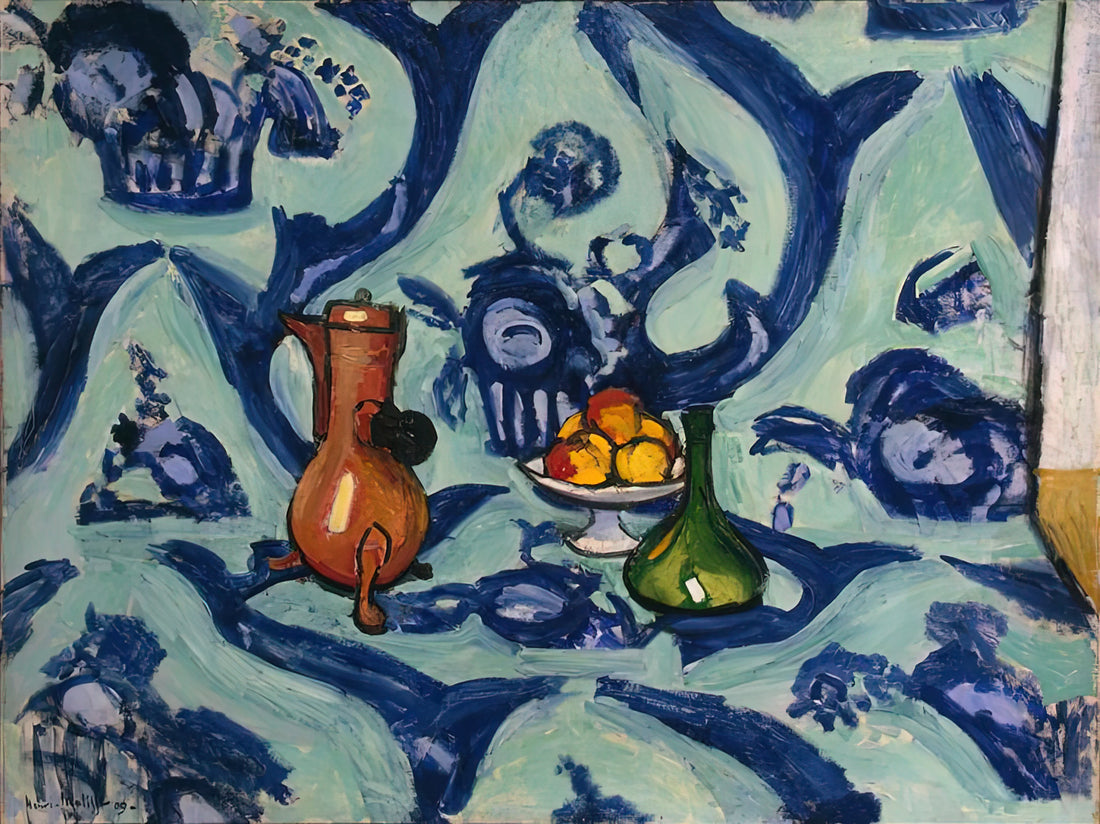 André Rousseau: The Rediscovered Master of Modern French Painting - STILL LIFE WITH BLUE TABLECLOTH 1906 by Henri Matisse