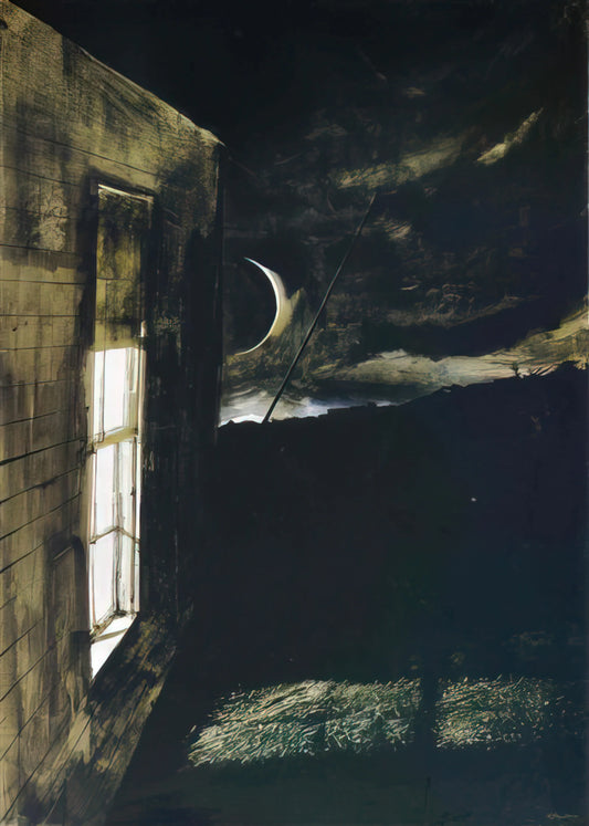 Andrew Wyeth's 'Burning Off': A Masterpiece of American Realism and Atmospheric Tension - CRESCENT MOON by Andrew Wyeth