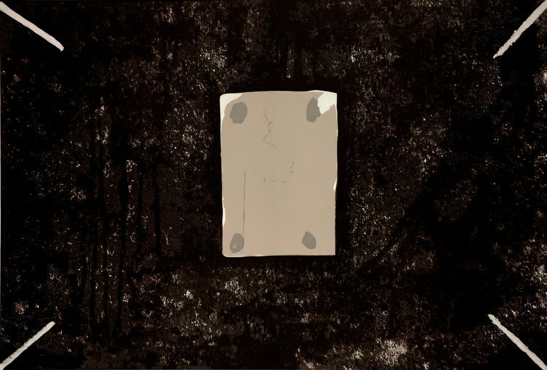 Antoni Tàpies Canvas: Exploring the Material Depth of a Modern Master - COMPOSITION IN BLACK 3 GRAYS AND BLUISH 1968 by Antoni Tapies