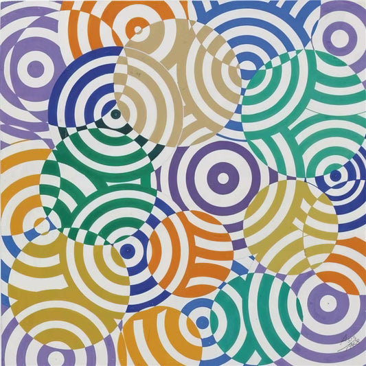 Antonio Asis Canvas: Exploring the Kinetic Vision of a Latin American Master - Interférences polychromes No. 636 - 1968 by Antonio Asis