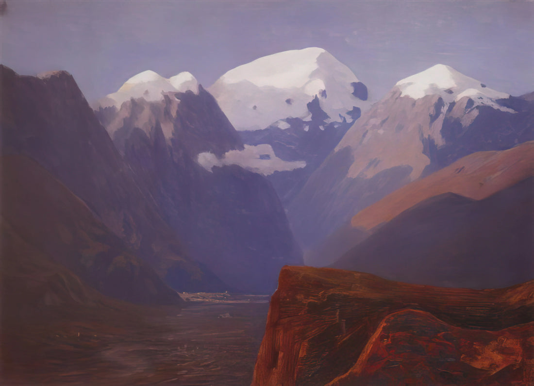 Arkhip Kuindzhi Framed Art Print: Illuminating the Master of Light - Snow tops by Arkhyp Kuindzhi