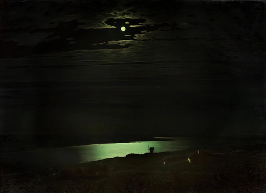 Arkhyp Kuindzhi Framed Canvas Print: Illuminating the Master of Light - Moonlight Night on the Dnieper by Arkhyp Kuindzhi