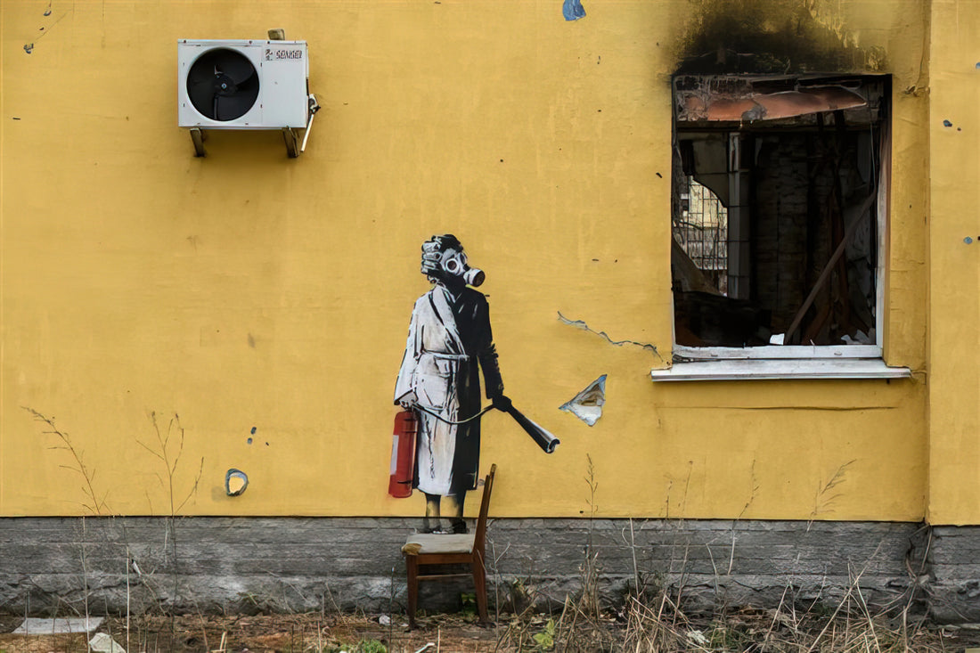 Banksy Pulp Fiction Canvas: Decoding the Iconic Street Art Parody - HOSTOMEL PROSKURIVSKA 2 2022 by Banksy