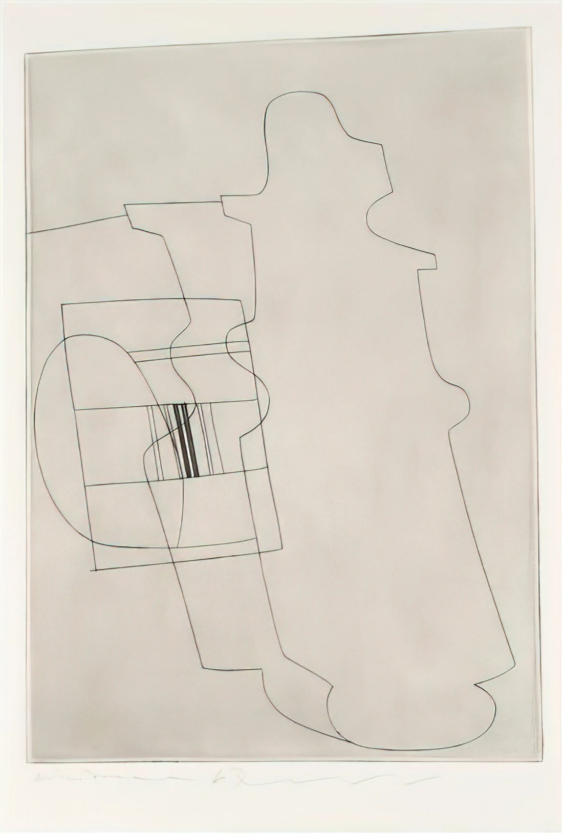 Ben Nicholson and Fred Murray: A Study in British Modernist Abstraction and Printmaking - Glass topped bottle - 1967 by Ben Nicholson