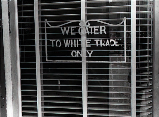 Ben Shahn Art: The Social Realist's Vision in Modern Printmaking - SIGN ON A RESTAURANT WE CATER TO WHITE TRADE ONLY 1938 by Ben Shahn