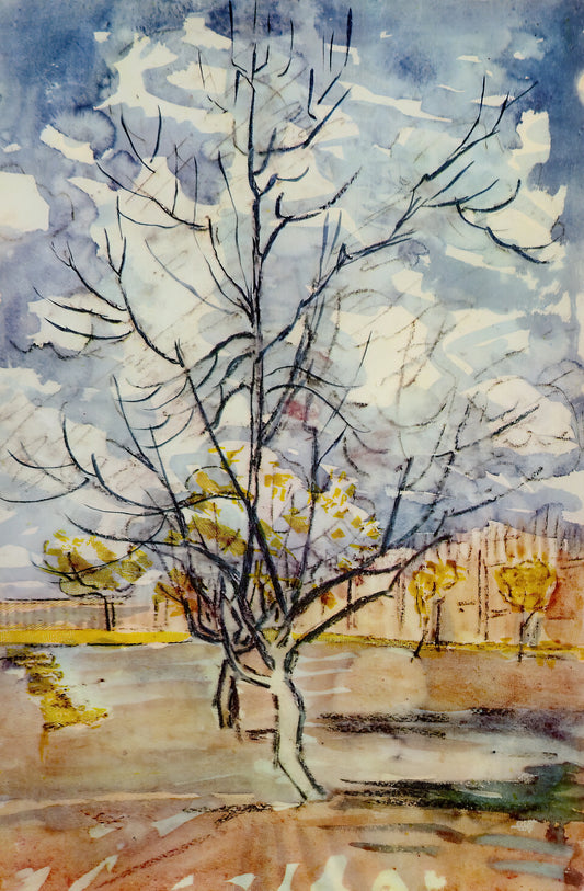 Beyond Van Gogh: Unpacking the Artistic Landscape of a Post-Impressionist Icon - Pink Peach Trees by Vincent van Gogh