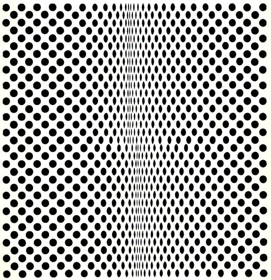 Bridget Riley and Pierre-Auguste Renoir: A Study in Contrasts and Artistic Evolution - FISSION 1963 by Bridget Riley