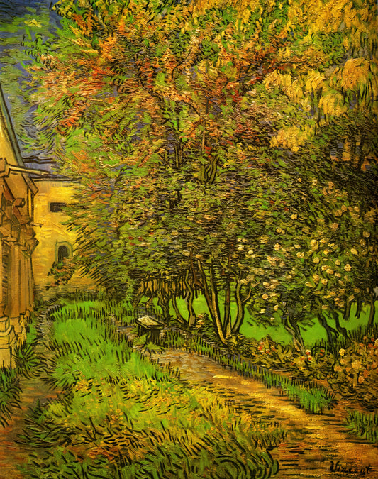 Café Terrace at Night Canvas: Vincent van Gogh's Masterpiece of Light and Atmosphere - The Garden of Saint-Paul Hospital by Vincent van Gogh