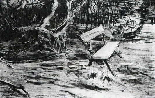 Café Terrace at Night Print: A Collector's Guide to Van Gogh's Nocturnal Masterpiece - Bench in a Wood by Vincent van Gogh