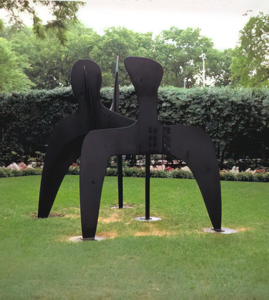 Calder Stabiles Poster: The Art of Motion in Static Form - THREE BOLLARDS 1970 by Alexander Calder