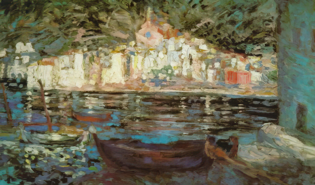 Canvas Dali: The Surrealist Master's Medium of Dreams and Disruption - VIEW OF CADAQUES FROM PLAYA POAL by Salvador Dali