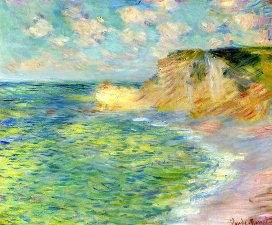 Canvas Monet Prints: A Collector's Guide to Museum-Quality Impressionist Art - Cliffs at Amont by claude monet