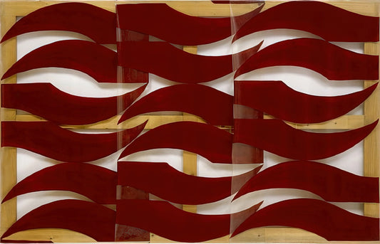 Carla Accardi Triplice Tenda: A Seminal Work of Italian Post-War Abstraction - Rosso scuro - 1974 by Carla Accardi
