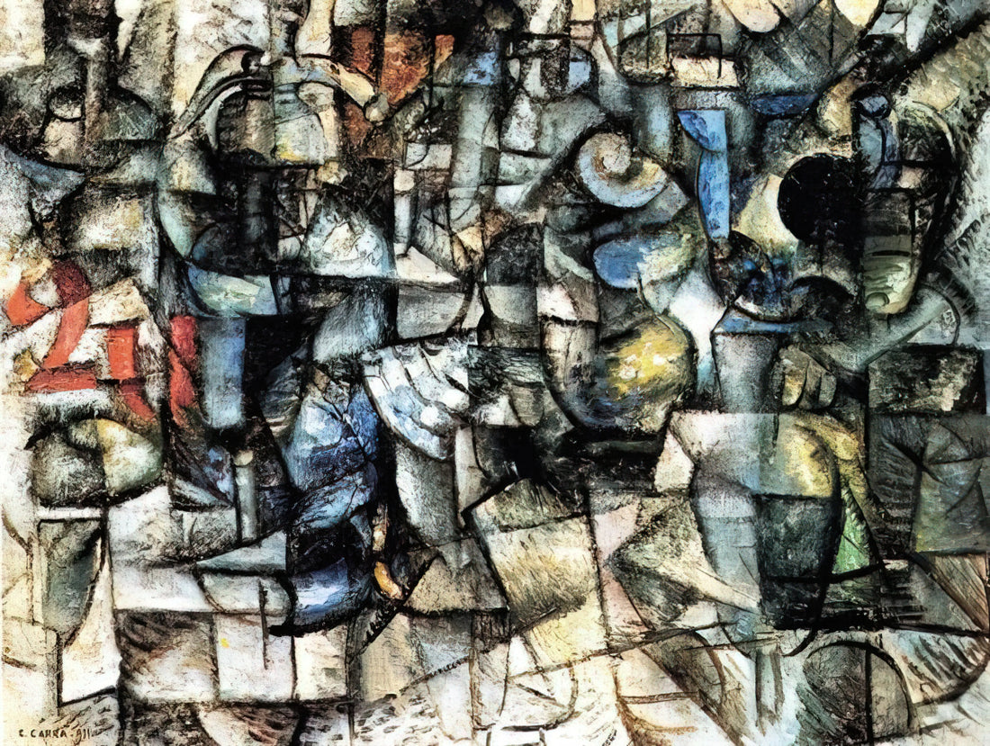 Carlo Carrà Acrylic Print: A Modernist Masterpiece in Contemporary Form - RITMI DI OGGETTI 1911 by Carlo Carra
