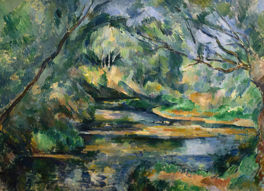 Cezanne Framed Prints: Curating Post-Impressionist Masterpieces for Modern Spaces - The Brook by Paul Cézanne
