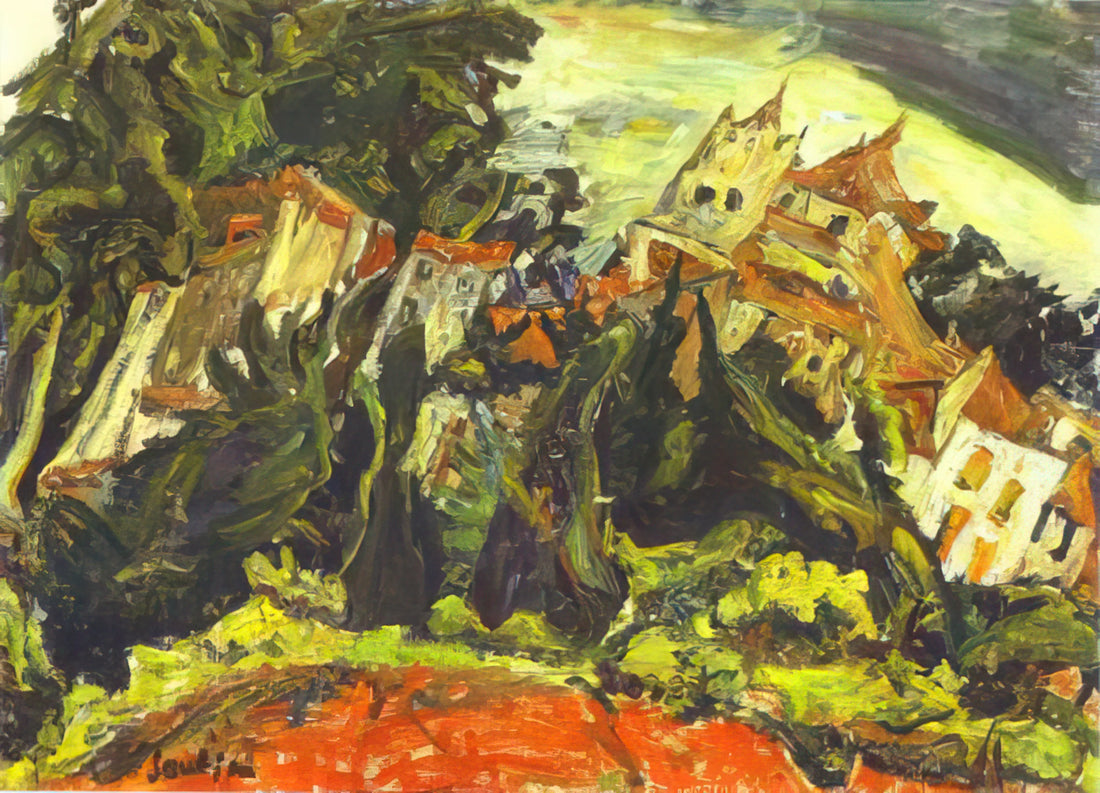 Chaim Soutine Drawings: The Raw, Expressive Foundation of a Modern Master - HOUSES AT CERET by Chaim Soutine