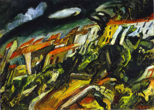 Chaim Soutine Posters: A Collector's Guide to the Expressionist Master's Works - VIEW OF CERET by Chaim Soutine