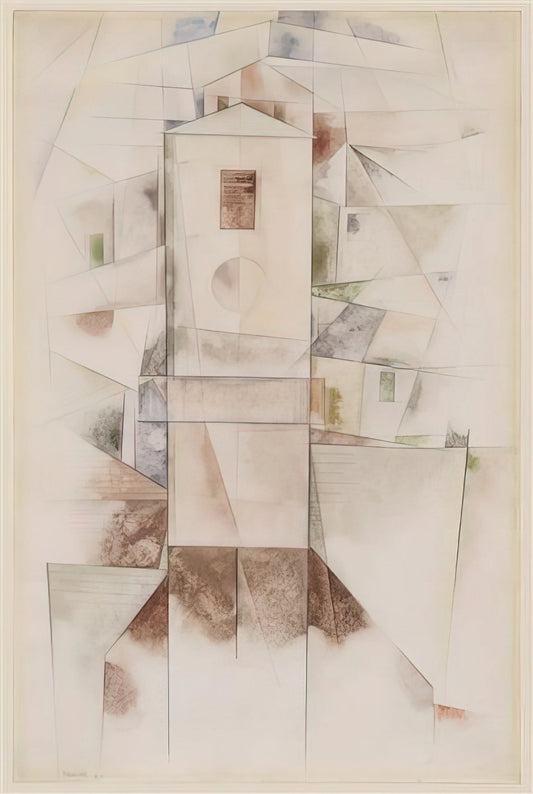 Charles Demuth Watercolor Paintings: Precisionist Elegance in Fluid Medium - White Architecture - 1917 by Charles Demuth