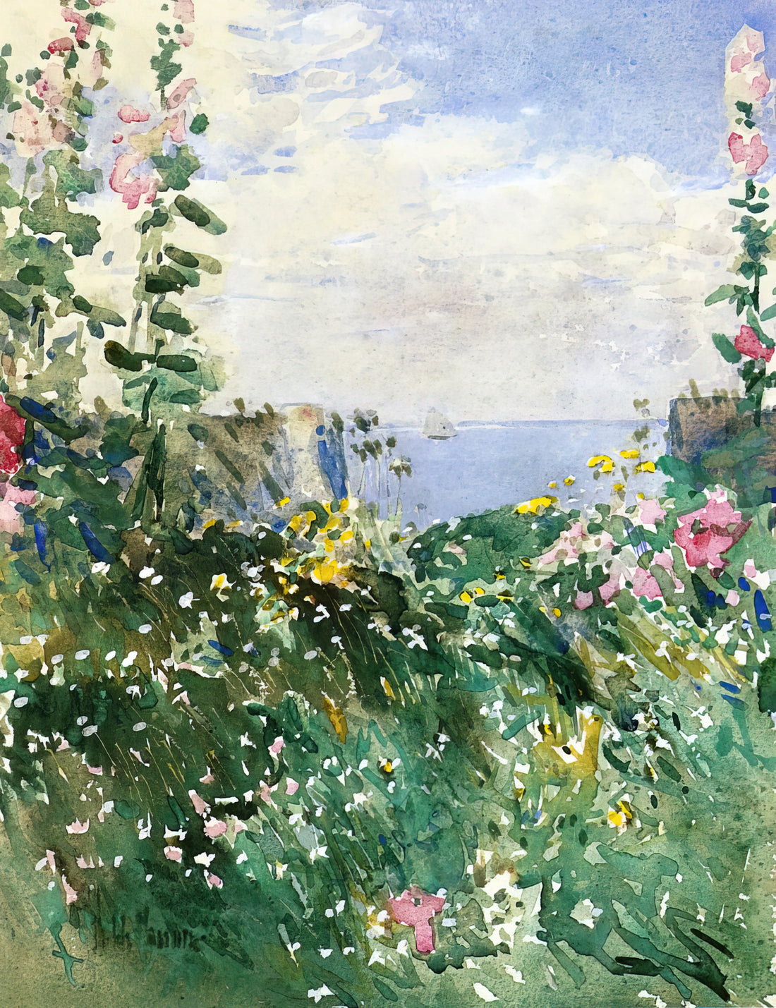 Childe Hassam Paintings: A Journey Through American Impressionism - Isles of Shoals Garden, Appledore by Childe Hassam