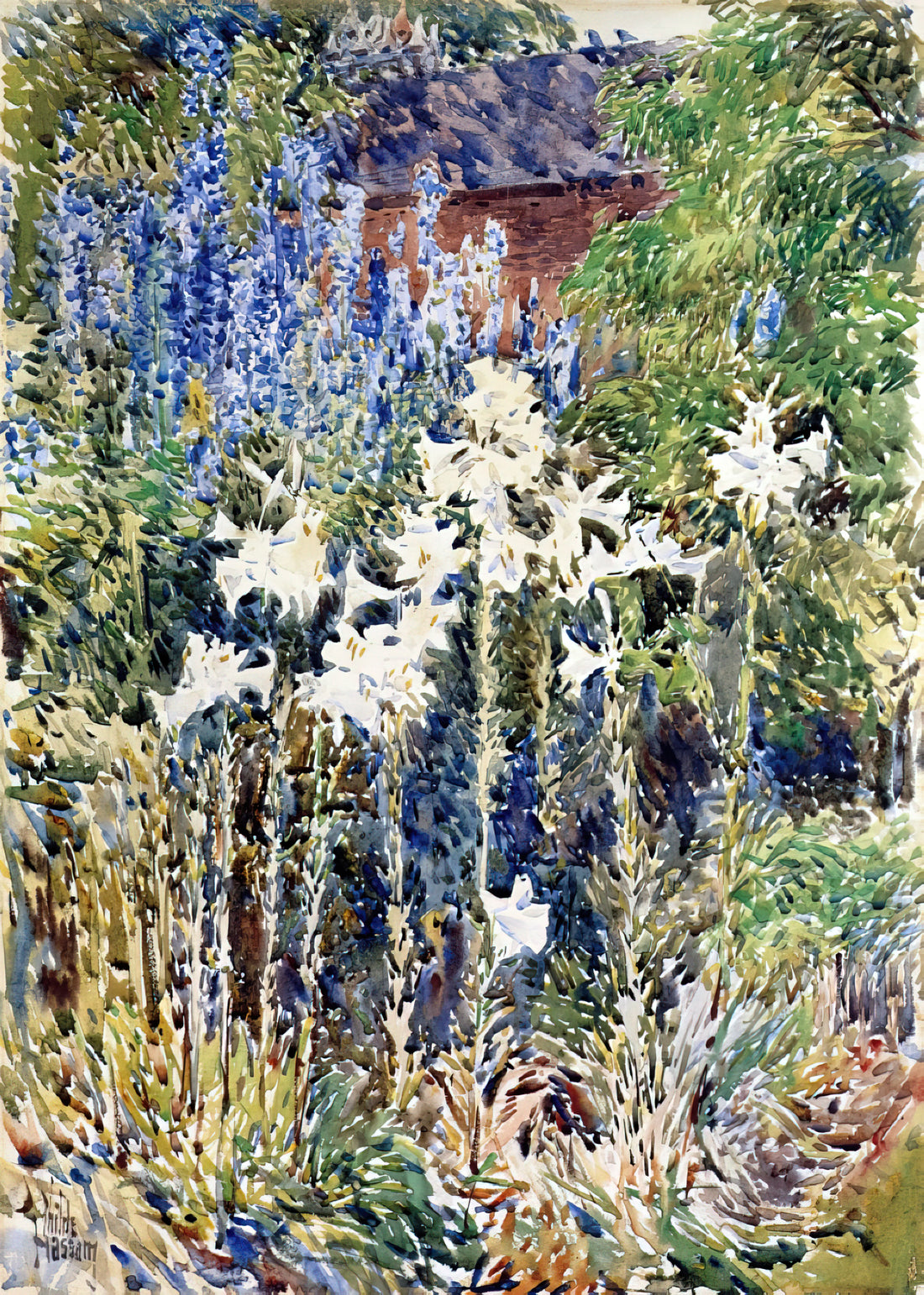 Childe Hassam Posters: Collecting American Impressionism's Vibrant Legacy - Flower Garden by Childe Hassam