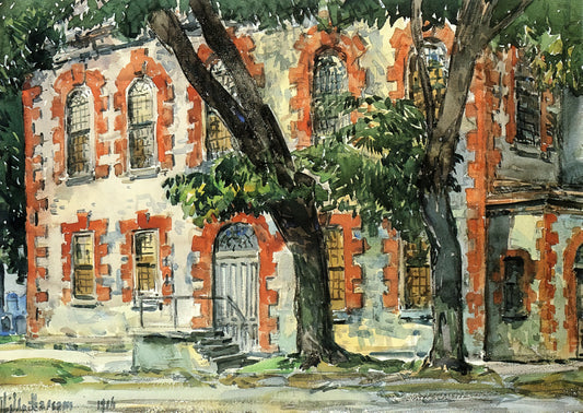 Childe Hassam's Rainy Midnight: An American Impressionist's Nocturnal Masterpiece - Old Dutch Building, Fishkill, New York by Childe Hassam