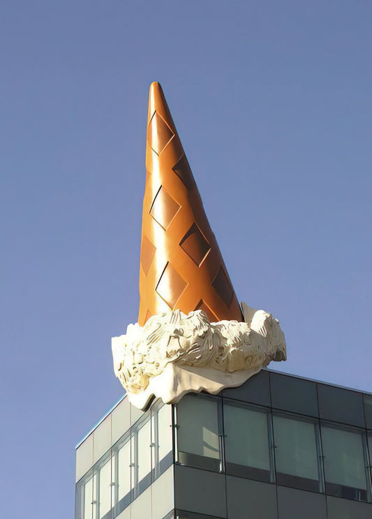 Claes Oldenburg Prints: The Playful Monumentality of Pop Art in Your Collection - DROPPED CONE COLLABORATION WITH VAN BRUGGEN 2001 by Claes Oldenburg