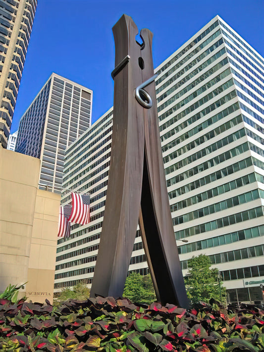 Claes Oldenburg Reproductions: The Art of Monumental Whimsy in Your Home - CLOTHESPIN 1976 by Claes Oldenburg