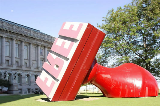 Claes Oldenburg: The Pop Art Visionary Who Transformed the Everyday into Monumental Sculpture - FREE STAMP AT CLEVELAND CITY HALL COLLABORATION WITH VAN BRUGGEN by Claes Oldenburg