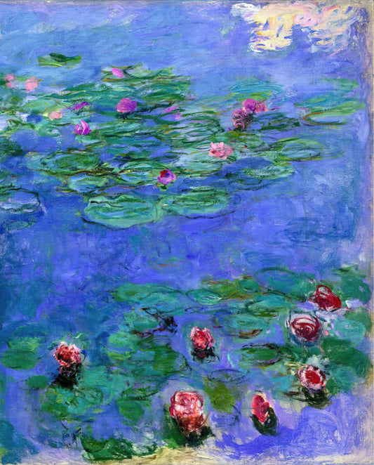 Claude Monet: The Visionary of Light and Impressionism - Water Lilies Red by claude monet