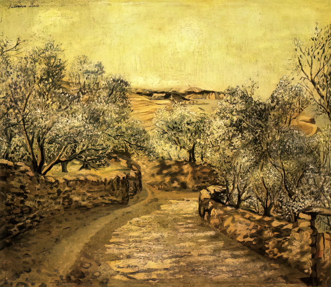 Dali Love: The Surrealist's Obsession with Desire, Memory, and the Feminine Form - THE LANE TO PORT LLIGAT WITH VIEW OF CAP CREUS by Salvador Dali