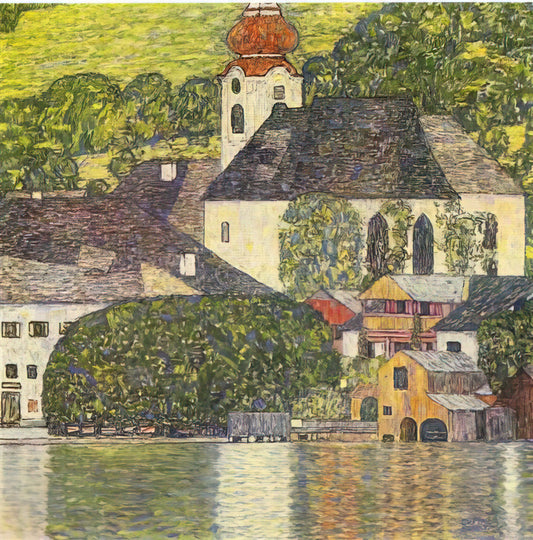 Danae Klimt Poster: A Guide to Gustav Klimt's Golden Masterpiece - CHRUCH IN UNTERACH ON THE ATTERSEE by Gustav Klimt