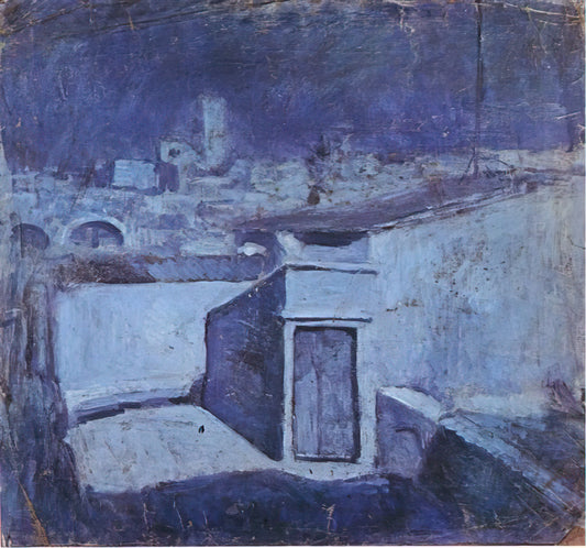 Don Quixote Picasso Lithograph: The Master's Vision of Cervantes' Hero - The roofs of Barcelona in the moonlight by Pablo Picasso