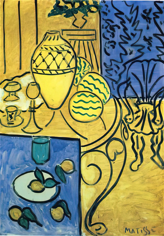 Dutch Painters of the Golden Age: Masters of Light, Life, and Legacy - INTERIOR IN YELLOW 1946 by Henri Matisse