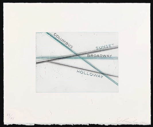 Ed Ruscha Word Paintings: The Poetic Language of American Pop Art - SUNSET FROM LOS FRANCISCO SAN ANGELES PORTFOLIO by Edward Ruscha