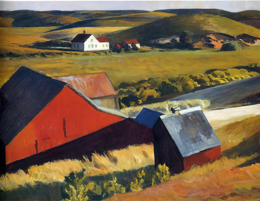 Edward Hopper: The Master of American Solitude and Urban Isolation - Cobbs Barns and Distant Houses by Edward Hopper