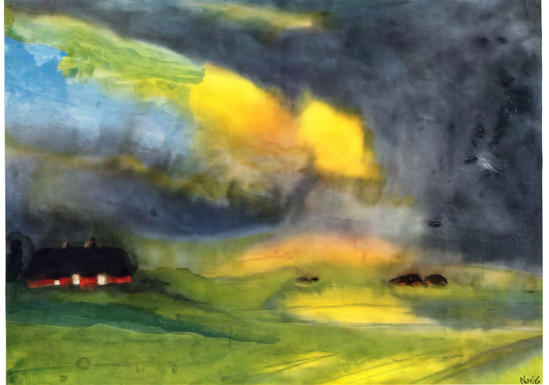 Emil Nolde: The Expressionist Visionary of Color and Emotion - Colored sky above the Marais by Emil Nolde