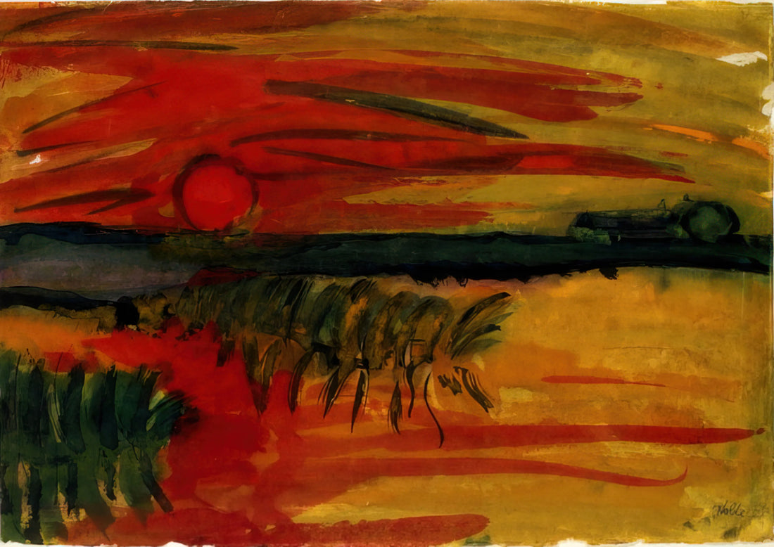 Emil Nolde's Flowers: Expressionist Blooms of Color and Emotion - Sunset by Emil Nolde
