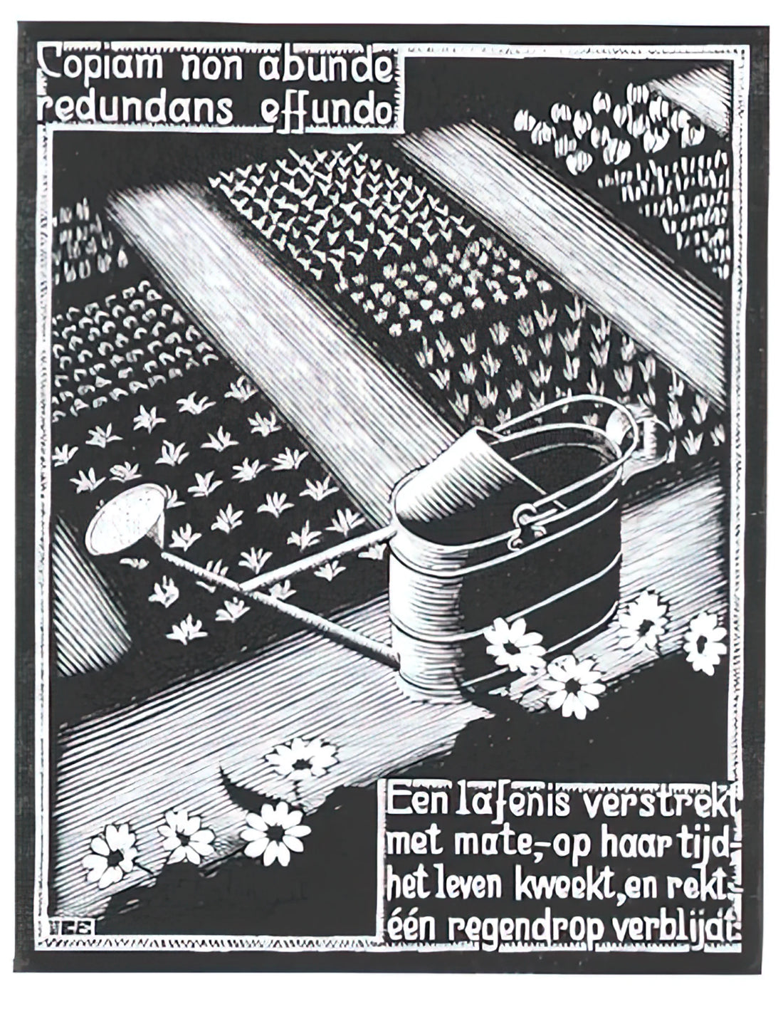 Escher Labyrinth: Navigating the Mind-Bending Worlds of M.C. Escher's Optical Illusions - WATERINGCAN by MC Escher