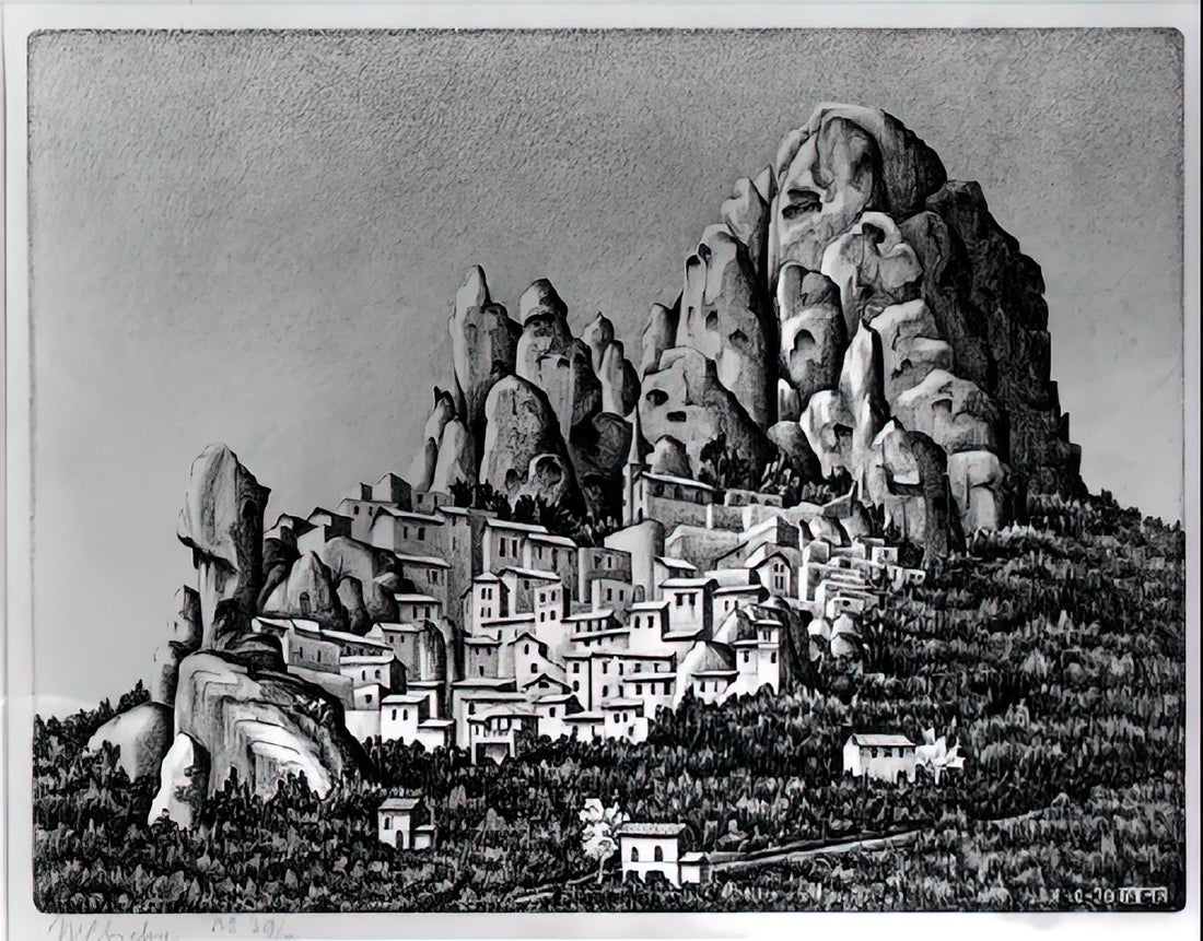 Escher Sketches: The Foundational Drawings Behind the Master of Illusion - PENTEDATTIO CALABRIA OCTOBER 1930 1930 by MC Escher