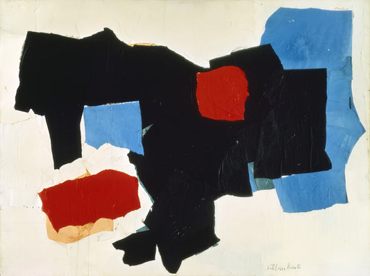 Esteban Vicente Paintings: The Abstract Expressionist's Journey from Spain to New York - BLUE RED BLACK AND WHITE 1961 by Esteban Vicente
