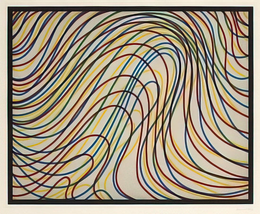 Eva LeWitt: Carrying Forward the Conceptual Legacy in Contemporary Art - Wavy Lines with Black Border by Sol LeWitt