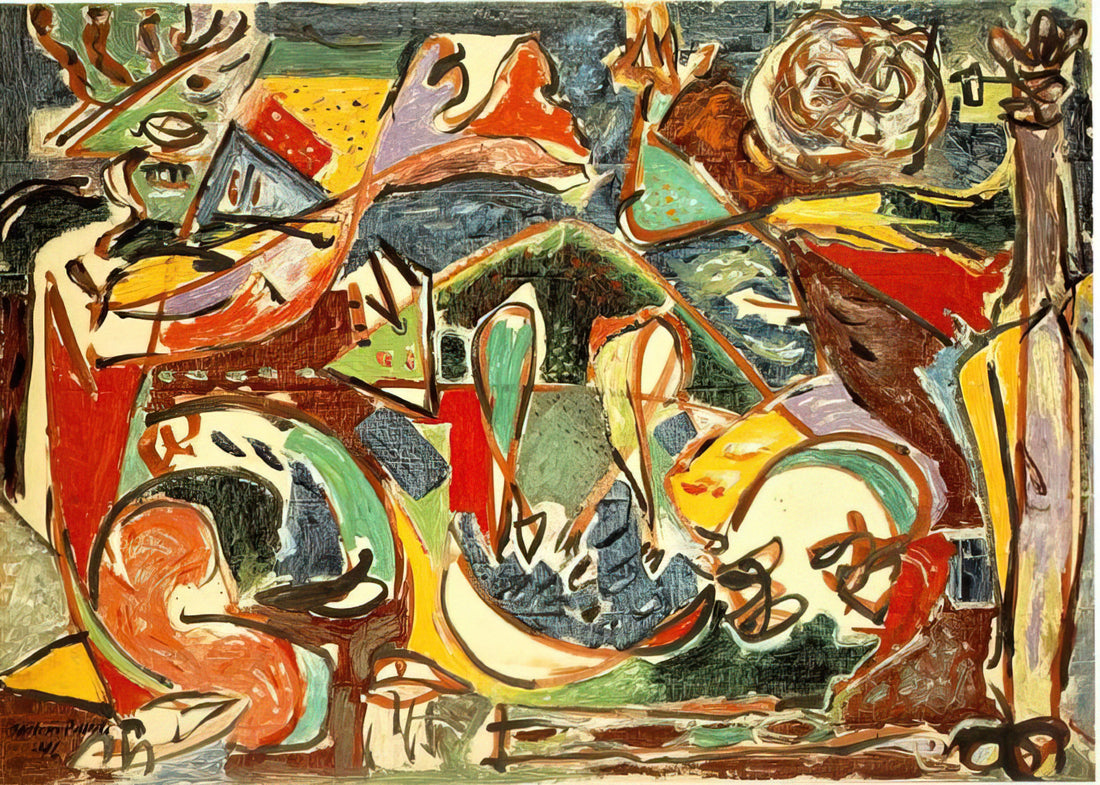 Ex Machina Pollock Painting: Decoding the Mechanical in Abstract Expressionism - THE KEY by Jackson Pollock