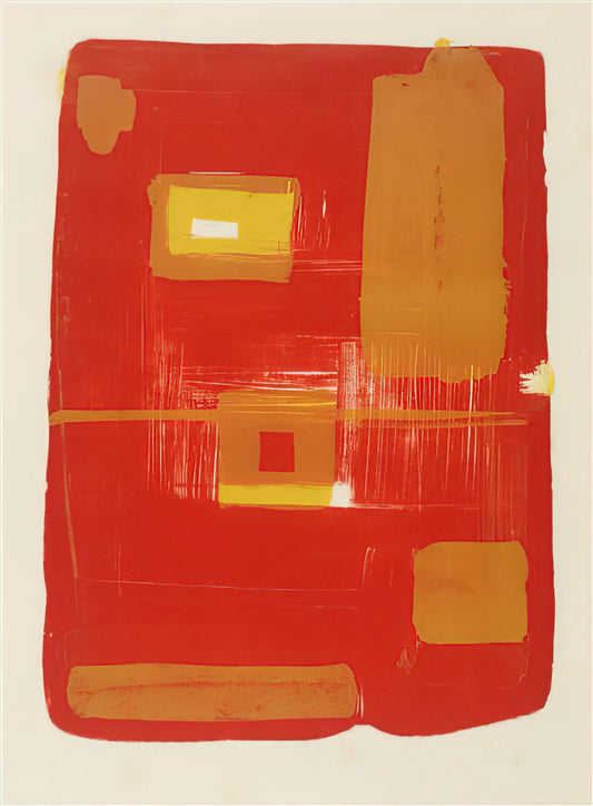 Exploring the Chromatic Vitality: An Analysis of the Art of Patrick Heron - Red and Yellow Image - 1958 by Patrick Heron