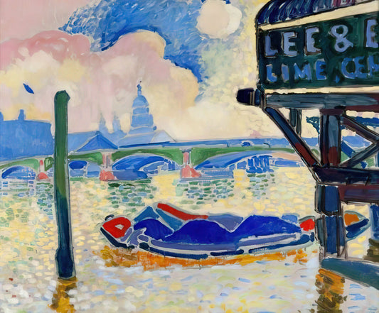 Exploring the Vibrant World of André Derain Landscape Painting - BARGES ON THE THAMES 1906 0 by Andre Derain